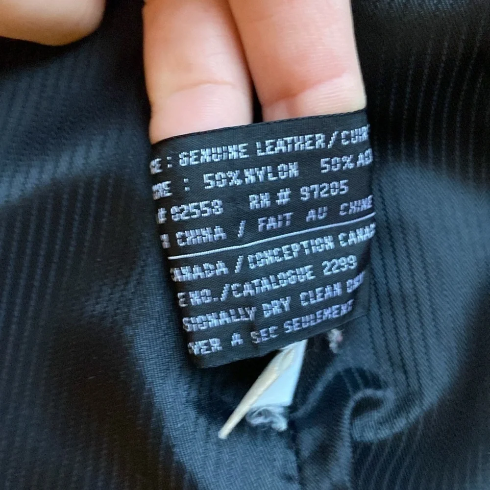 Danier Leather Black Vintage Snap Button Long Moto Blazer Jacket Size M - Picture 16 of 17